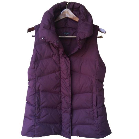 Eileen Fisher Jackets & Blazers - Eileen Fisher Down Puffer Vest High Collar Plum Color Size L 80% down